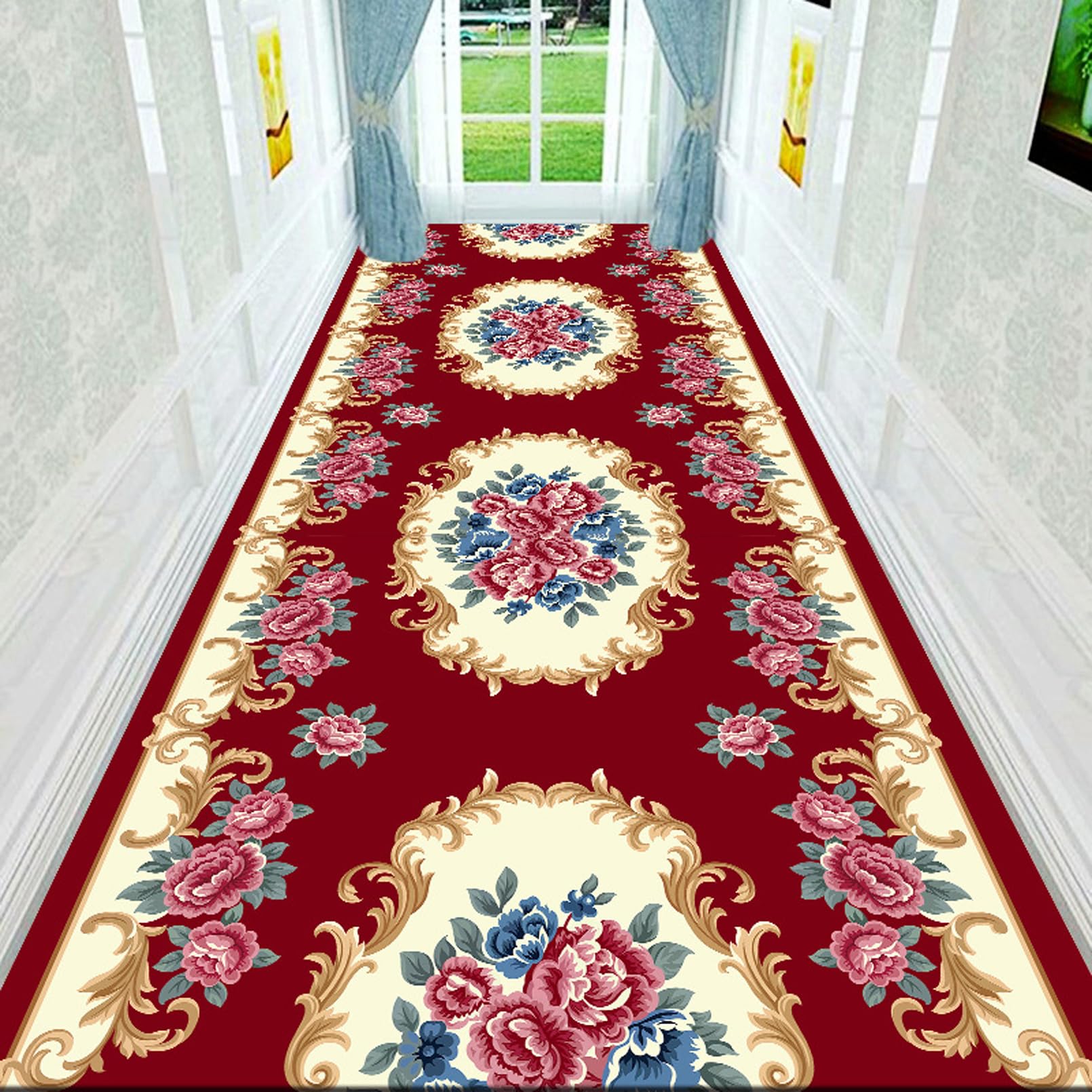 Carpet Runner for Hallway Contemporary Passage Runner Rug for Hallway, Living Room, Kitchen and Bedroom Anti-slip Floor Mat,0.6m x 2.5m