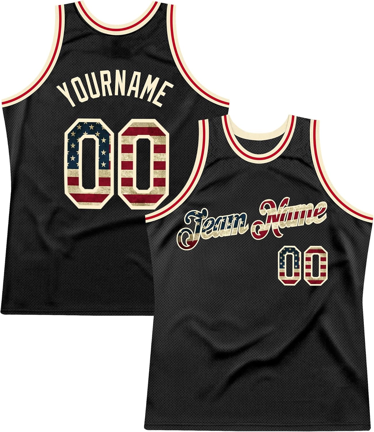 Custom Name Team Name Number Cream Black-Blue Authentic Throwback Basketball Jersey, Personalized Uniform Basketball Shirt Custom Name Team Name Number Cream Black-Blue Authentic Throwback Basketball Jersey, Personalized Uniform Basketball Shirt