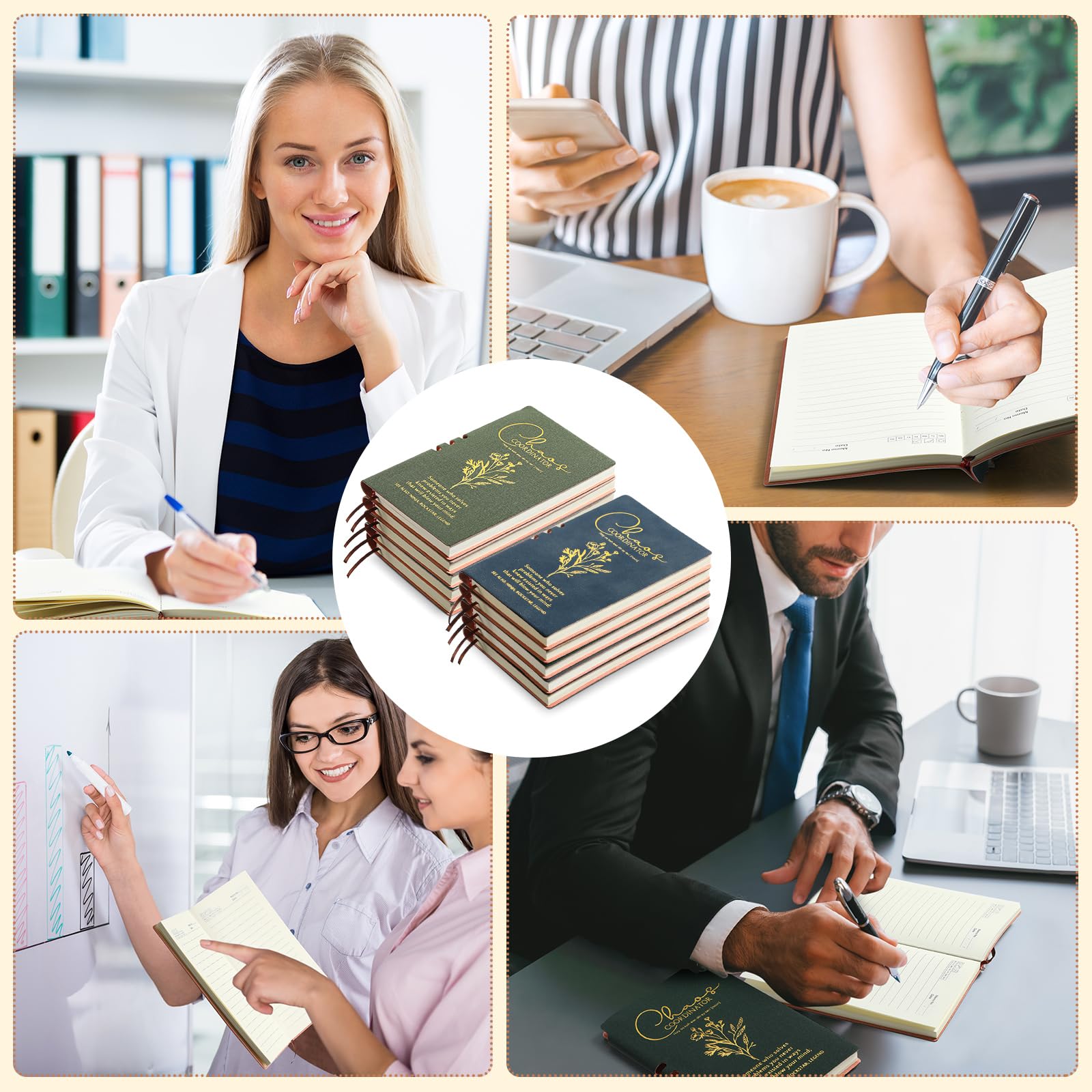 Watersay 10 quaderni per coordinatore del caos, idea regalo, formato A6, in pelle, per dipendenti, regalo di ringraziamento, regalo per ufficio, per donne, uomini, insegnanti, colleghi, leader,