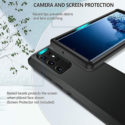 Miniatura 7 de Funda para Samsung Galaxy S22 Ultra Defender, diseño de camuflaje, funda híbrida a prueba de golpes, diseño de doble capa, cubierta dura para
