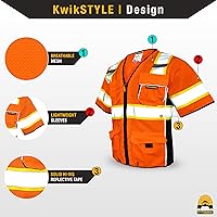 Vista 2 de KwikSafety - Charlotte, NC - Men's & Women's Class 3 Safety Vest PPE Hi Vis Reflective ANSI OSHA