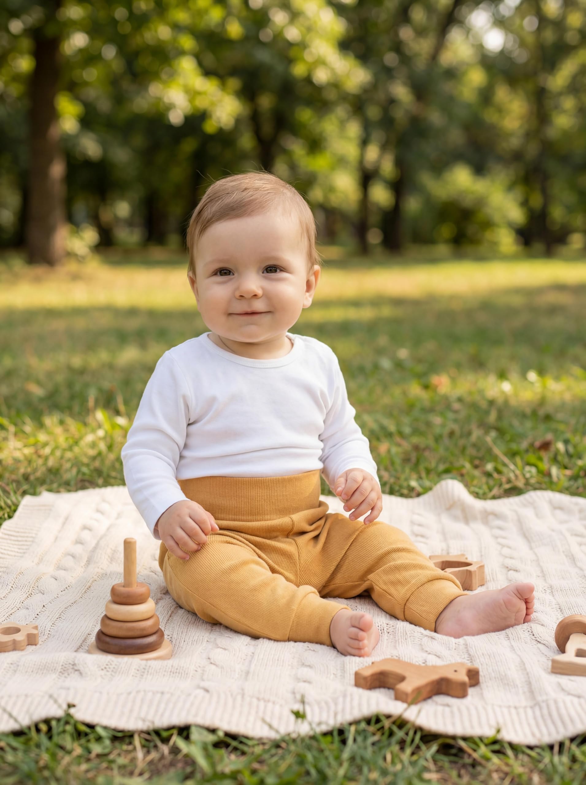 TupTam Pantalones Bebé 5 Unidades – Pantalón Algodón Suave para Bebé Niño y Niña, Certificación Oeko-Tex