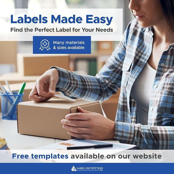 1,000 Label Outfitters 4 x 2 inches Printable Fluorescent Neon Orange High Visibility Labels for Inventory Control, Storage Signs, and More, 100 Sheets