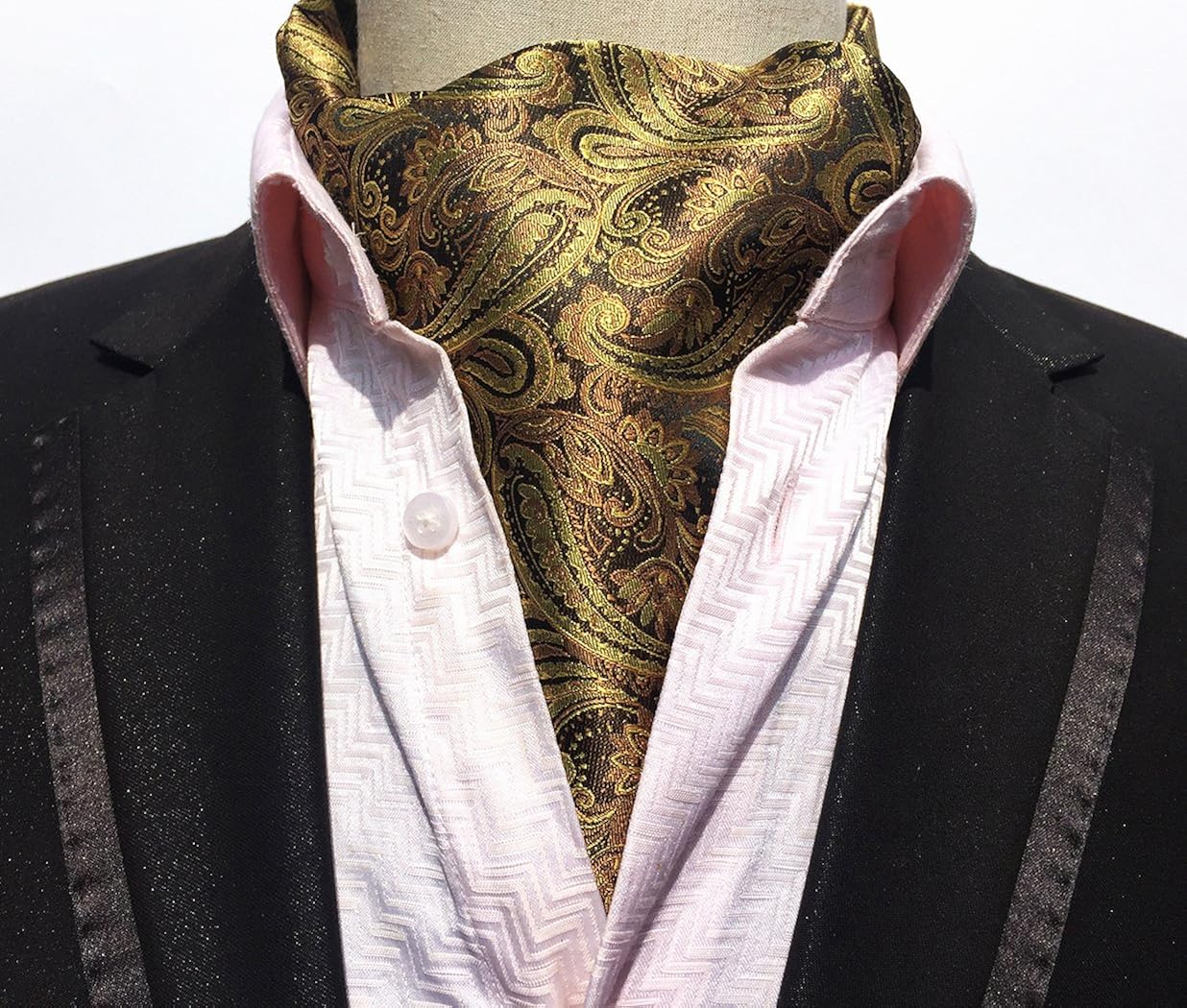 Mendeng Men S Grey Red Paisley Jacquard Woven 100 Silk Cravat Tie Formal Ascot Gold One Size Amazon Co Uk Clothing