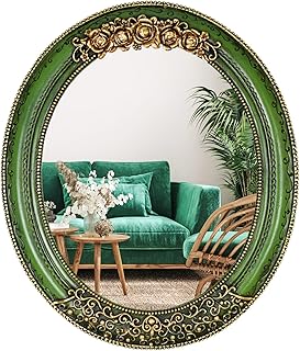 12 Backyard Fence Decor Ideas for Charming Personalized Style 70 Oval Resin Vintage Mirror, Wall Mounted Decorative Mirror for Entryway, ...