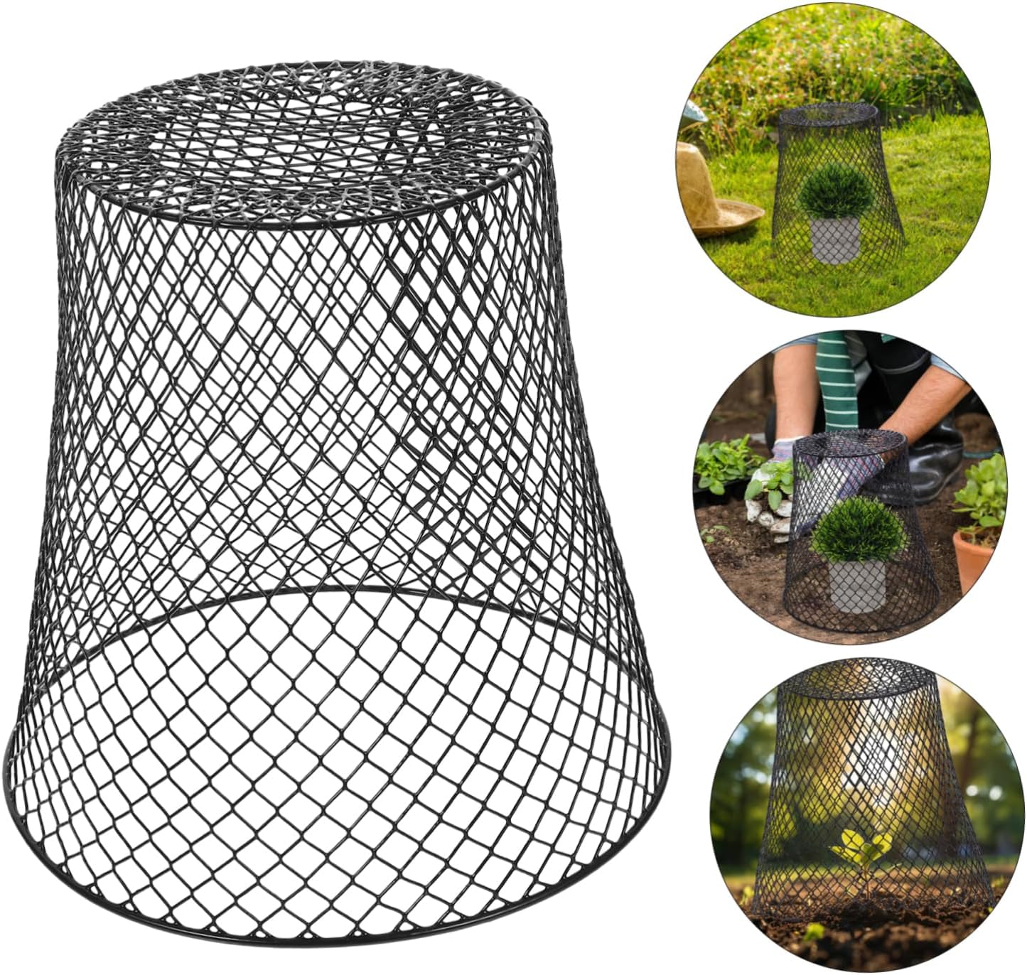 HANABASS Chicken Wire Cloche Plant Covers 4pcs Garden Netting Metal Heavy Duty Mesh Plant Cage Protectors from Animals for Keeping Bunny Chicken Squirrels Birds Other Out