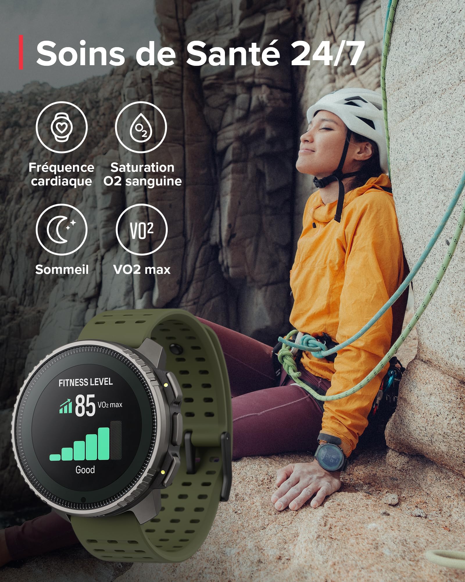 SUUNTO Vertical Montre Connectée Sport Homme, 95+ Sports, Tracker d'Activités GPS, Smartwatch Intelligent Soins de Santé 24/7, Cardiofréquencemètre, Altimètre, Baromètre, Chargement Solaire Optionnel - 5