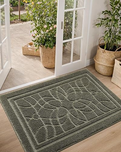 Miniatura 3 de DEXI - Tapete para puerta delantera interior y exterior, diseño de perfil bajo, lavable y antideslizante, tapetes de interiores y exteriores