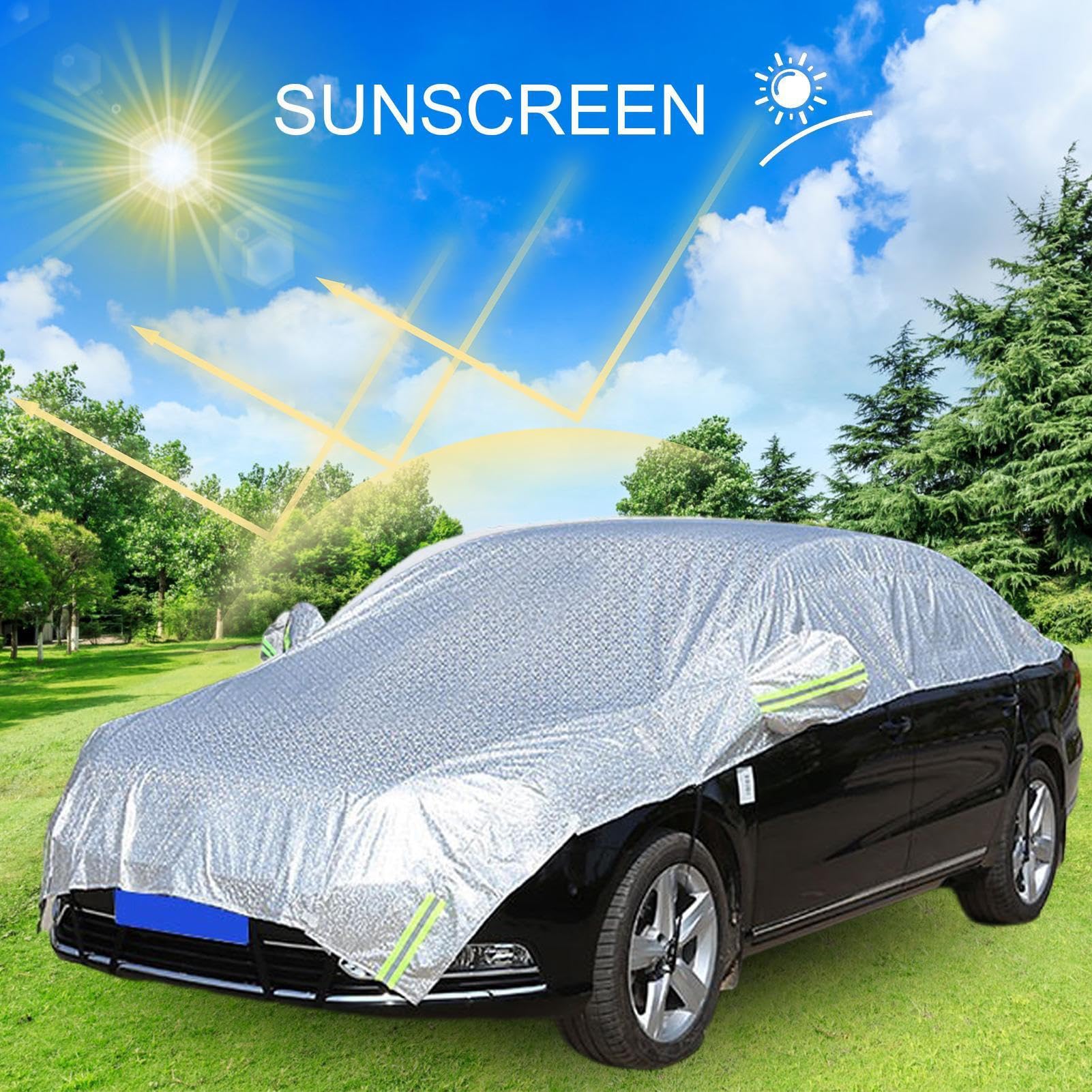 Bâche De Protection Pare-Soleil Pour Voiture - Demi-Couverture Étanche Réfléchissante UV - Taille Adjustable