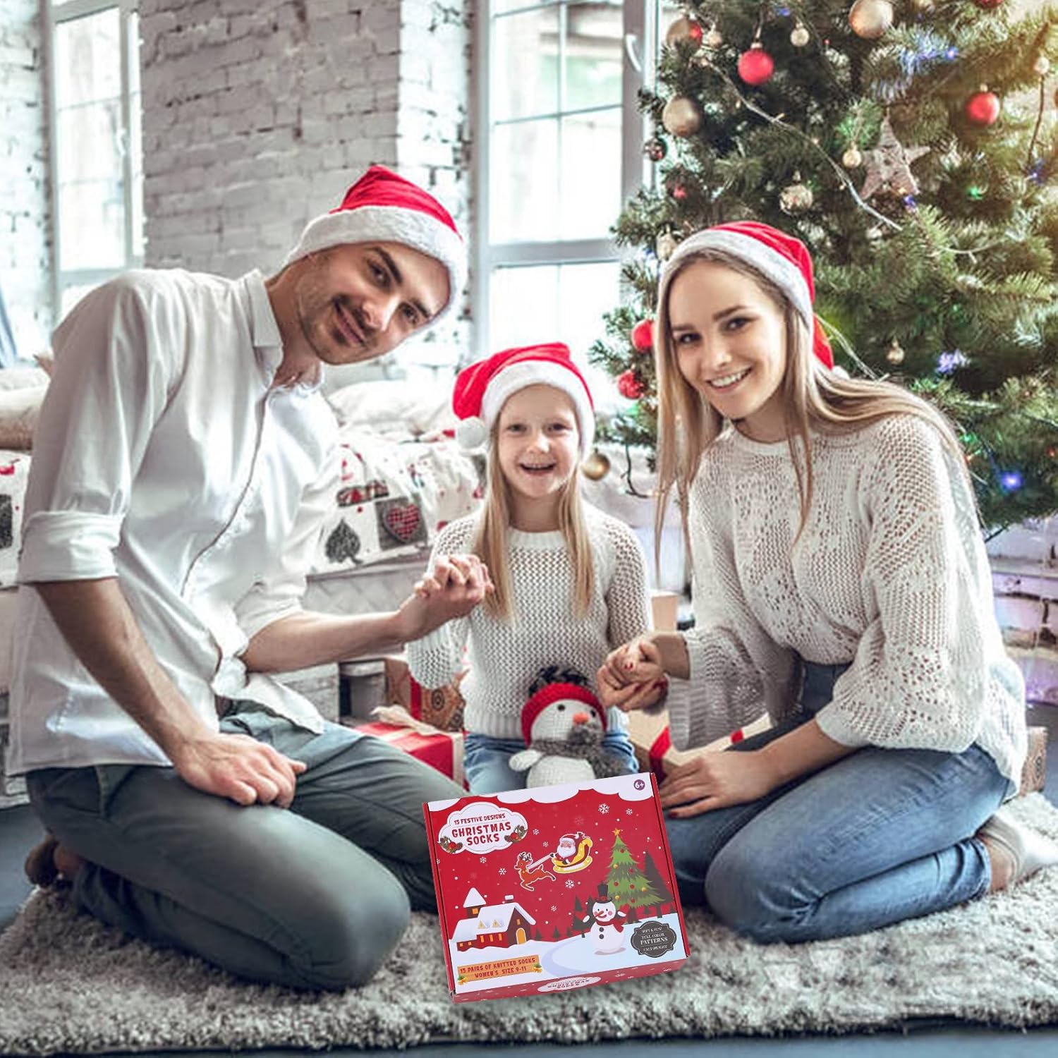 15 Pairs Crew Christmas Holiday Socks,Cozy Funny Cotton Knit Xmas Soft Socks Winter Novelty Christmas Gift - Image 6