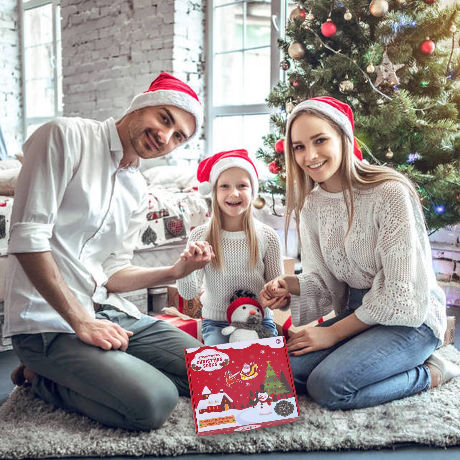 15 paia di calzini natalizi, comodi e divertenti, in cotone lavorato a maglia, morbidi, invernali, regalo di Natale
