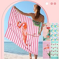 Vista 5 de Tudomro 4 toallas de playa de gran tamaño de microfibra de flamenco, toallas de piscina grandes para adultos, mujeres y hombres, toallas de natación