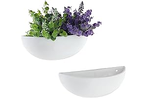 MyGift White Ceramic Wall Planters: Wall-Mounted Succulent Vases for Indoor Plants