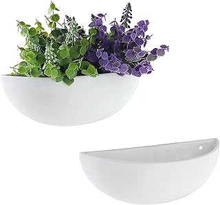 30+ Living Room Wall Decor Ideas With Industrial Charm 79 MyGift White Ceramic Wall Planters for Indoor Plants, Half Bowl Hanging ...
