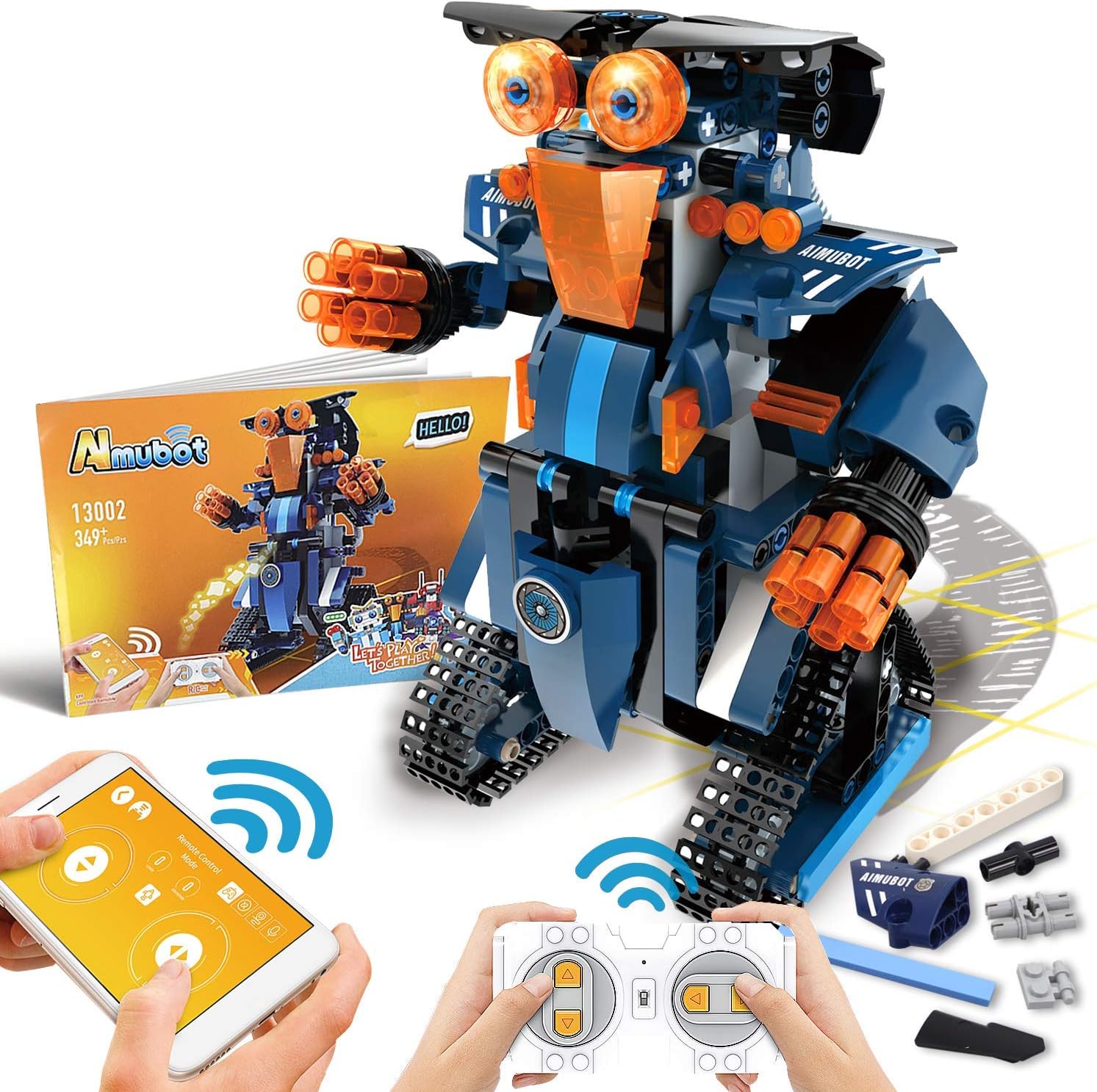 POKONBOY Building Blocks Robot Kit for Kids,App Controlled STEM Toys Science Engineering Kit DIY Building Robot Kit STEM Robotics for Teens Boys Girls to Build Age of 8-14(Blue)