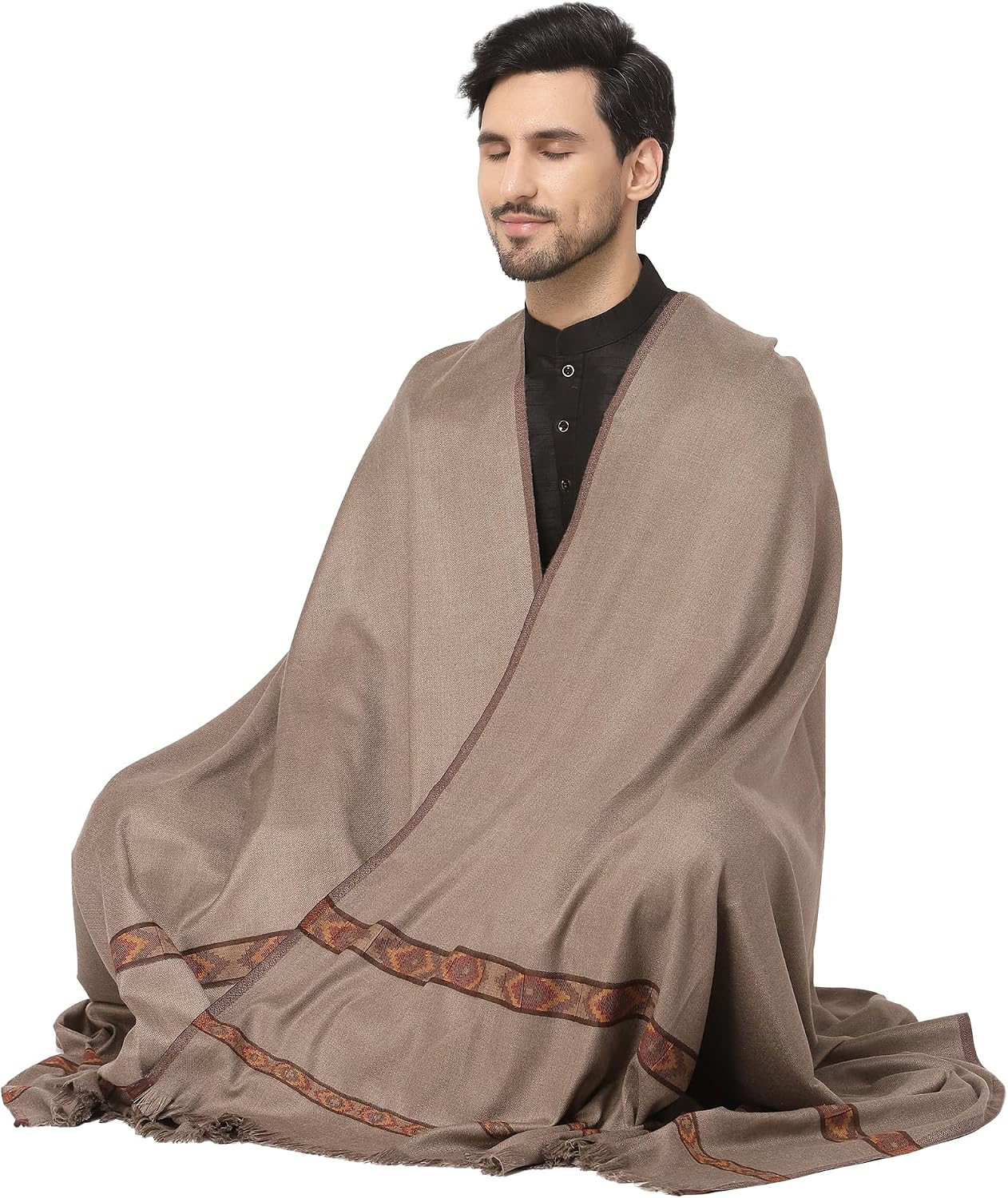 Weavers Villa Meditation Shawl/Wrap, Oversize Scarf or Stole. Unisex