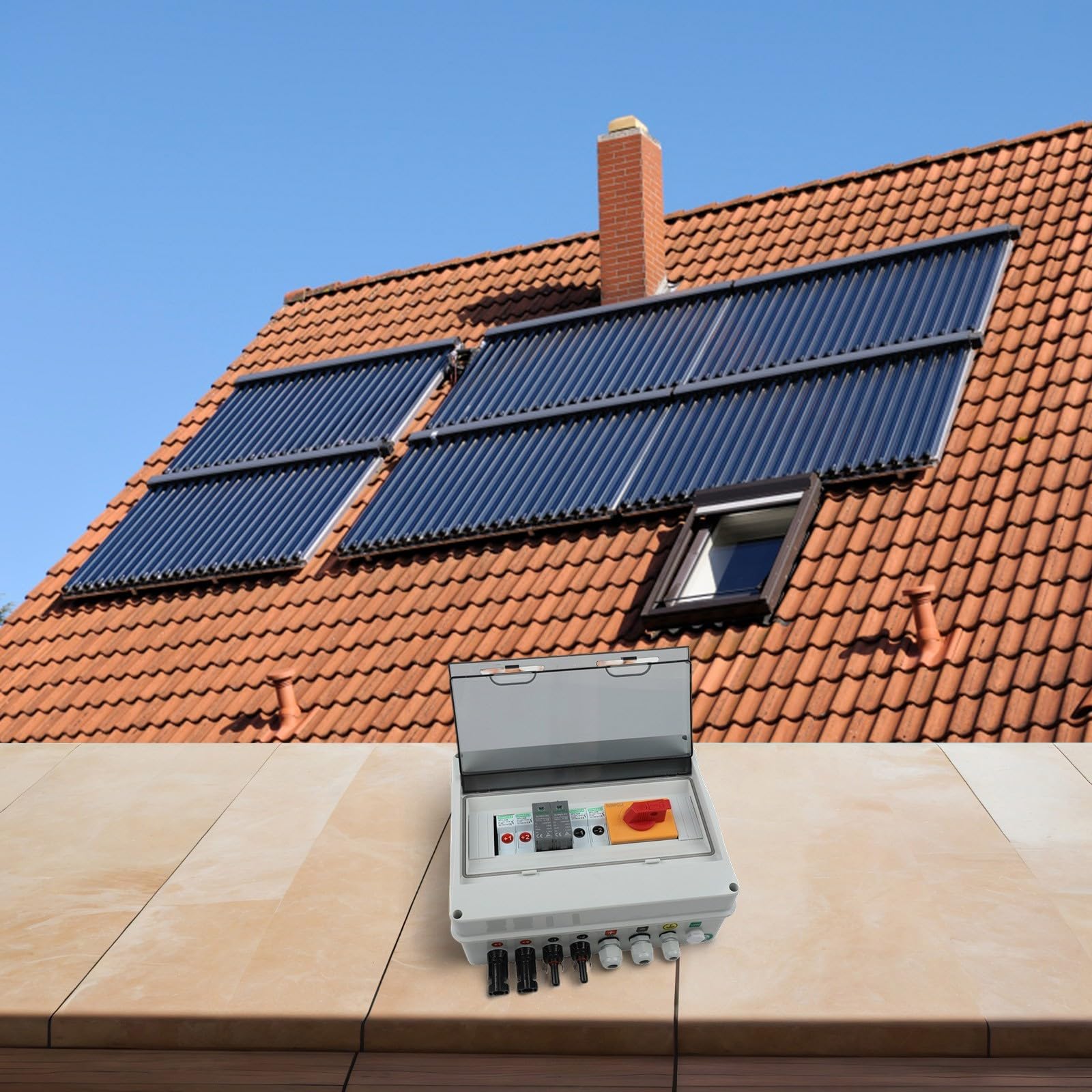 Caja combinada solar avanzada 2 en 1 hacia fuera de 1000 V diseñada para una seguridad y rendimiento óptimos en instalaciones en techos