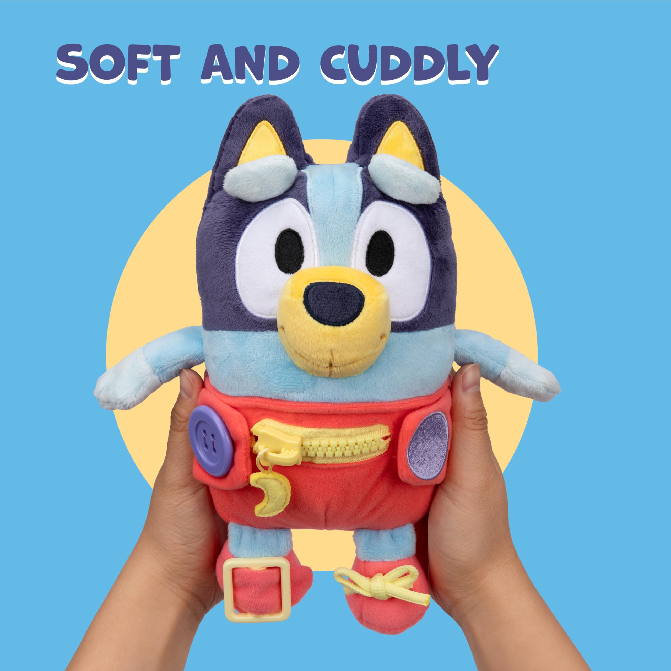 Bluey Dress & Play Baby, Practice Fine Motor Skills By Dressing Baby, Super Soft 25.4 CM Plush With Buttons, Zip, Buckle and Shoelaces - Image 4