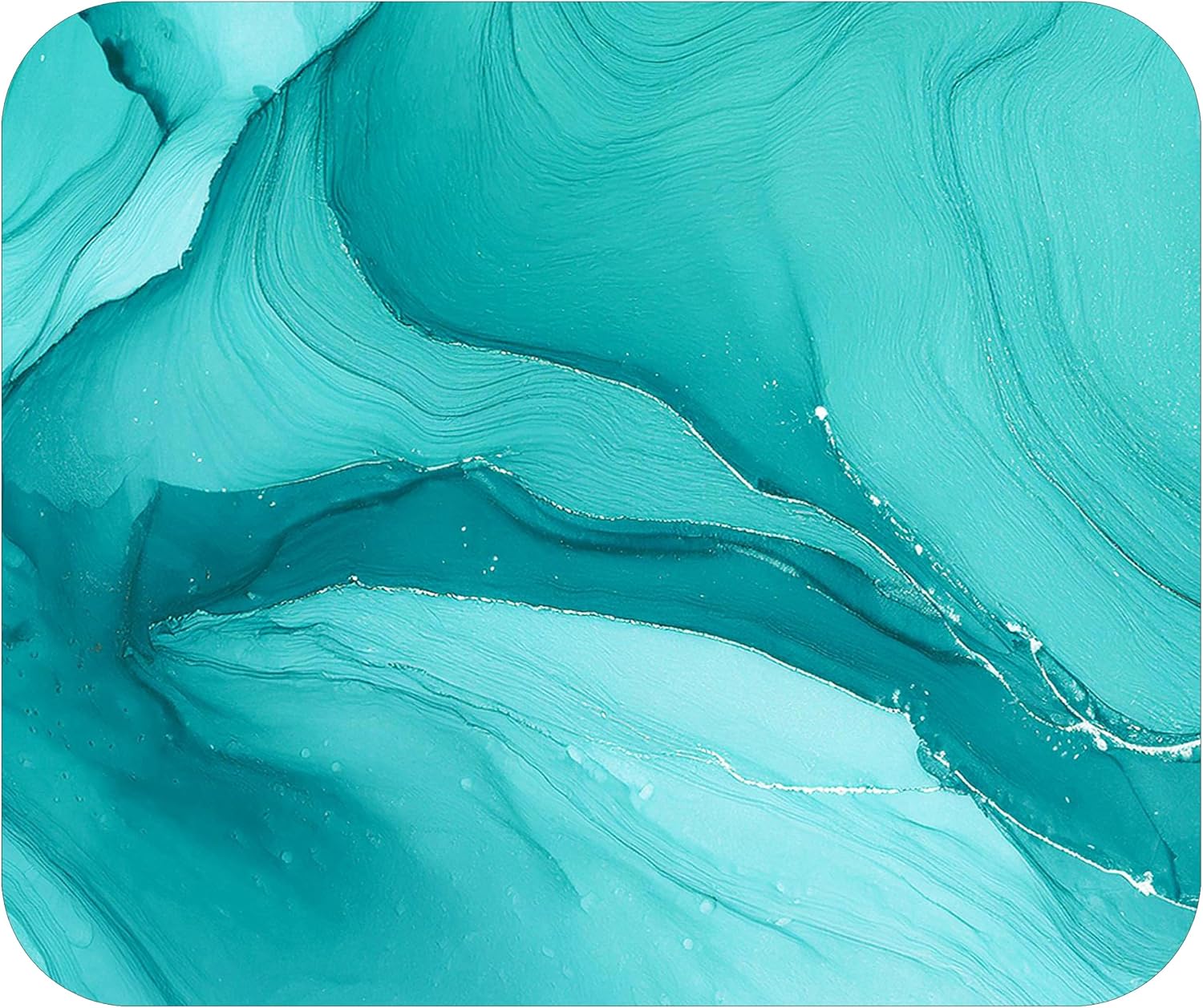 Aqua Blue Marble Agate Mouse Pad Mat Mousepad for Desk Computer Laptop PC Gaming Home or Office Gift Marbled Abstract (Aqua MP55)