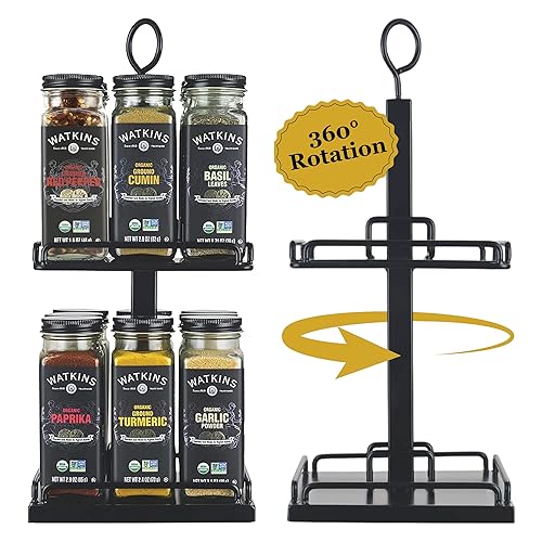 Miniatura 3 de Watkins Estante giratorio de dos niveles para encimera, incluye 16 especias orgánicas Watkins (16608)