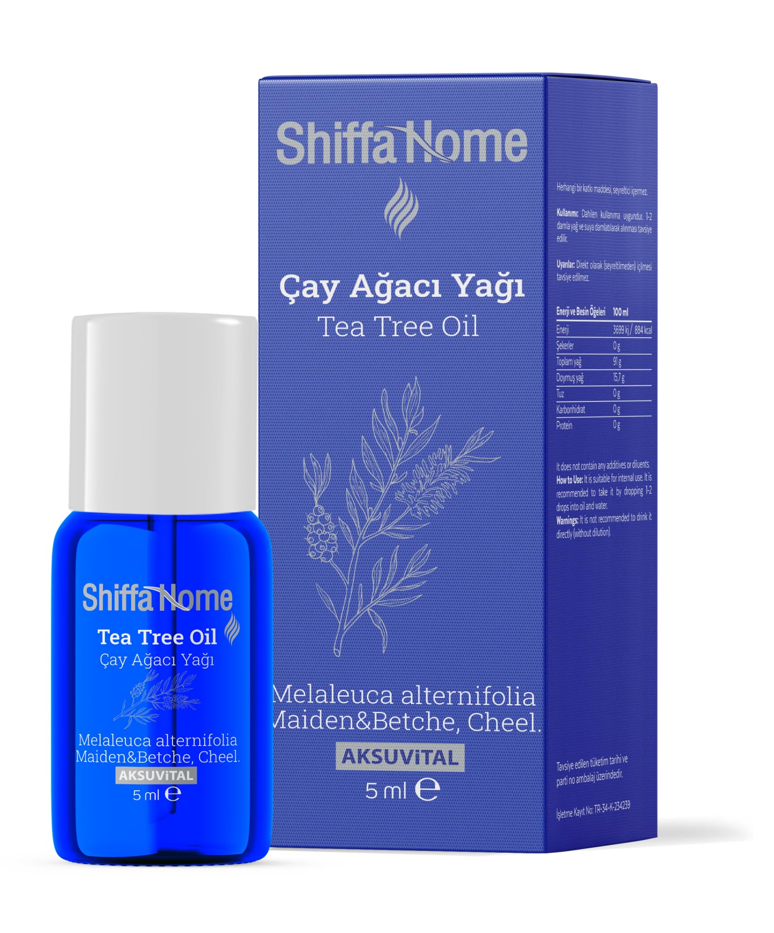 ShiffaHome Shiffa Home Çay Ağacı Yağı 5 ml. 1 Paket (1 x 5 ml)