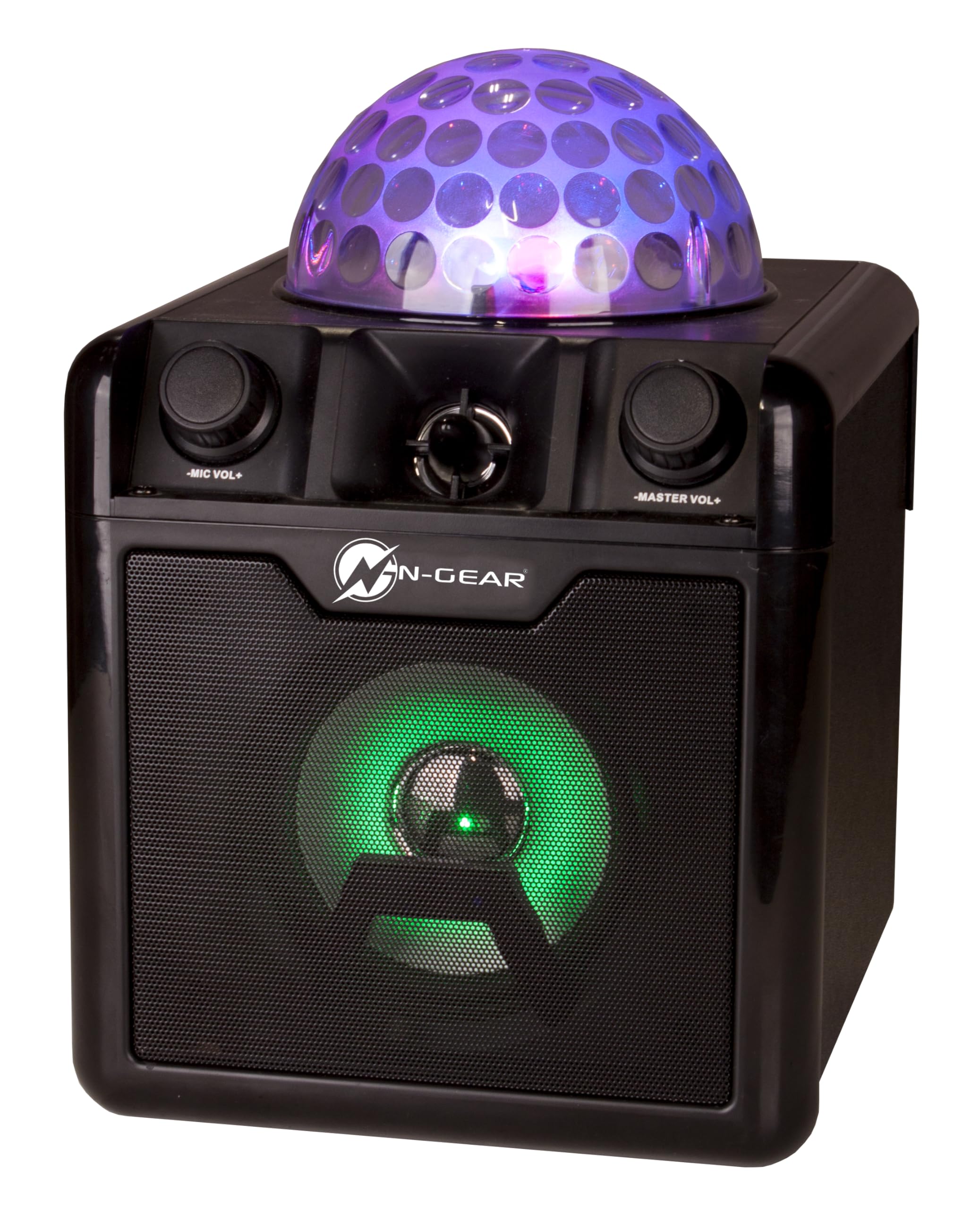 N-Gear DISCO410 Haut-Parleur Bluetooth karaoké et fête avec Boule Disco, Microphone et Fonction Power Bank