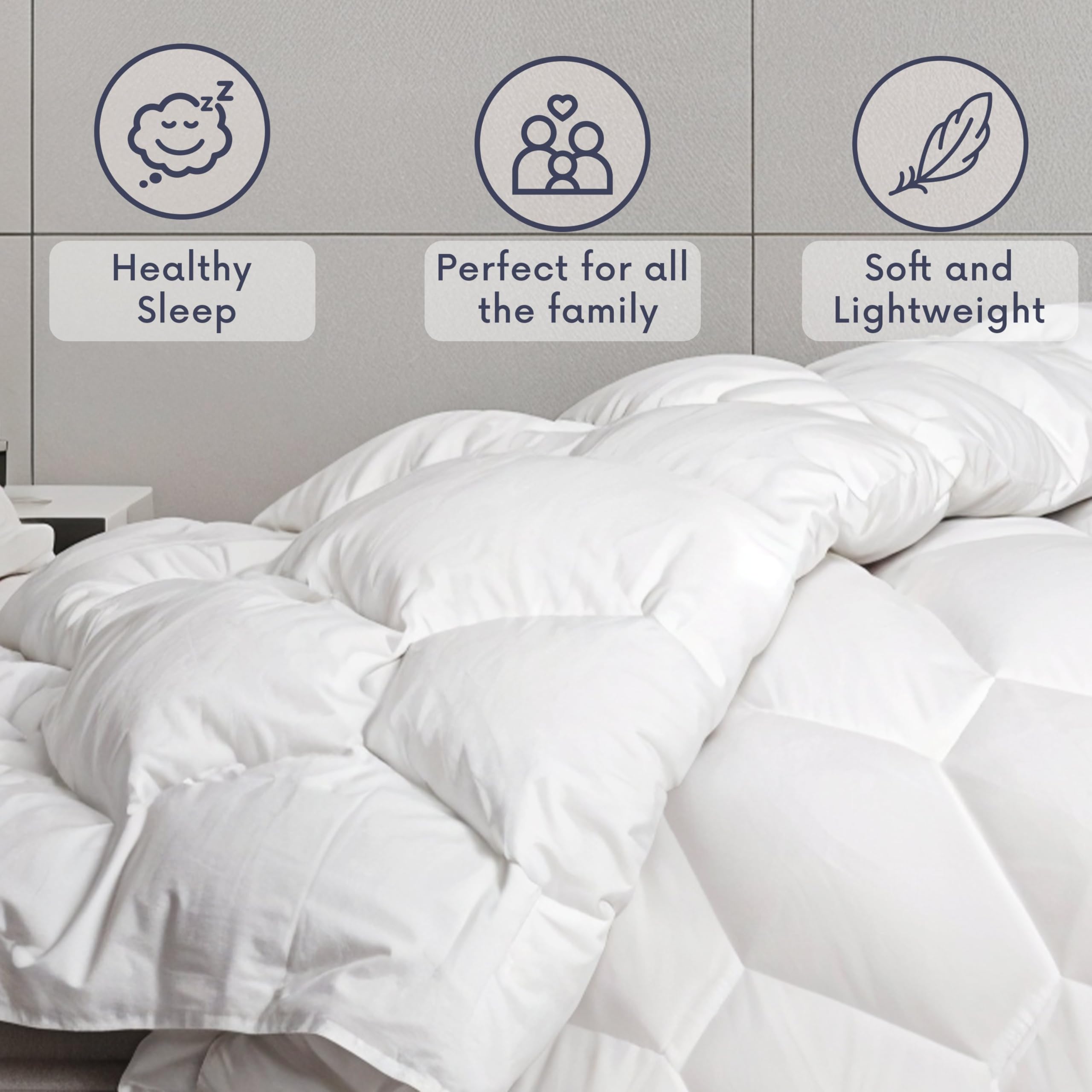 The White Stone Bettdecke 180 x 200 cm mit 250 g Füllung | Weiche und warme Füllung aus Softwatte | Gestepptes Bettdecke aus weißer, antiallergischer Mikrofaser | Ganzjahresbettdecke