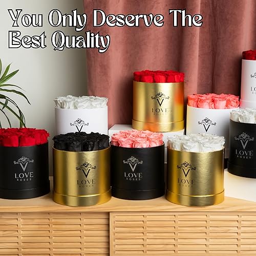 Miniatura 6 de VLove Rosas preservadas para siempre en una caja, rosas eternas reales que duran más de un año, flores preservadas naturalmente, regalos perfectos