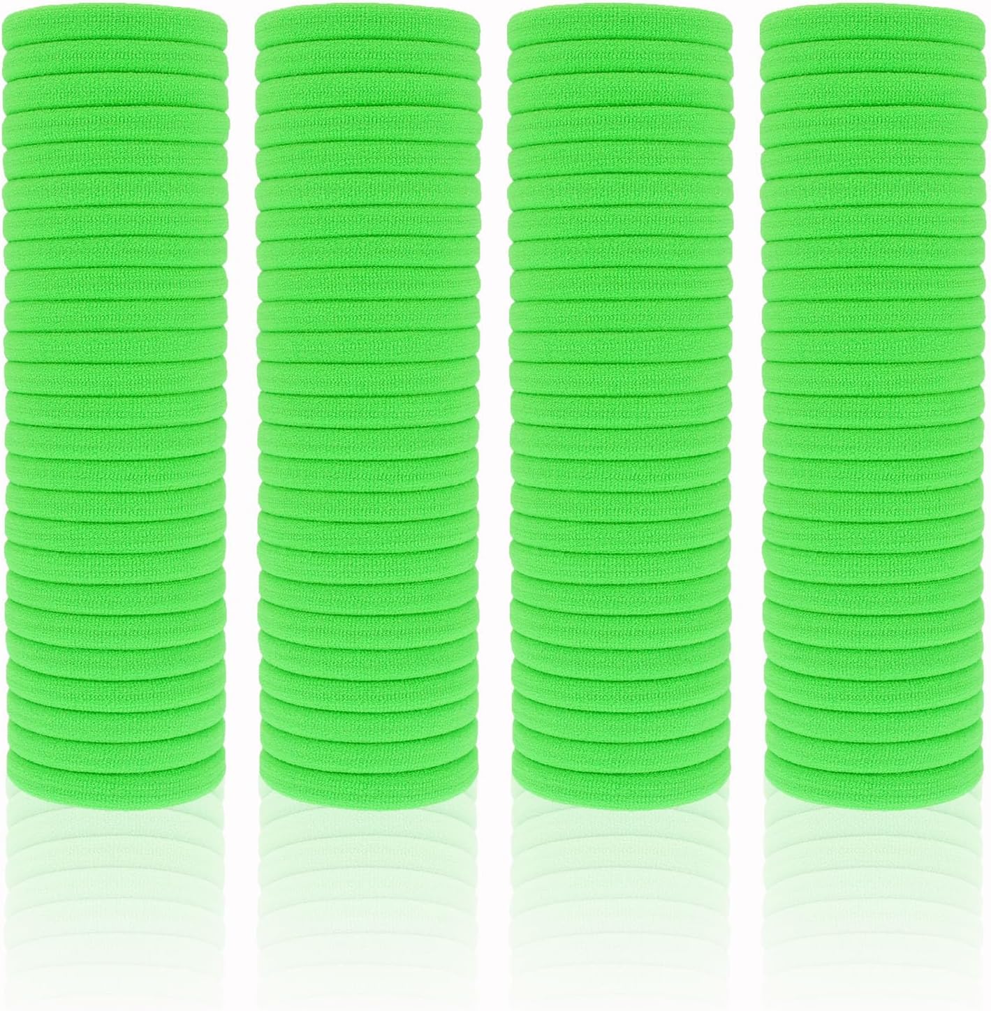 100 Pack Seamless Hair Ties for Women Girls Ponytail Holders for Thick Hair (Green)