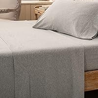 Vista 17 de PURE ERA Sábana Encimera Plana de Punto Jersey Solamente 100% Algodón Jaspeado Tipo Camiseta Súper Suave Cómoda Transpirable