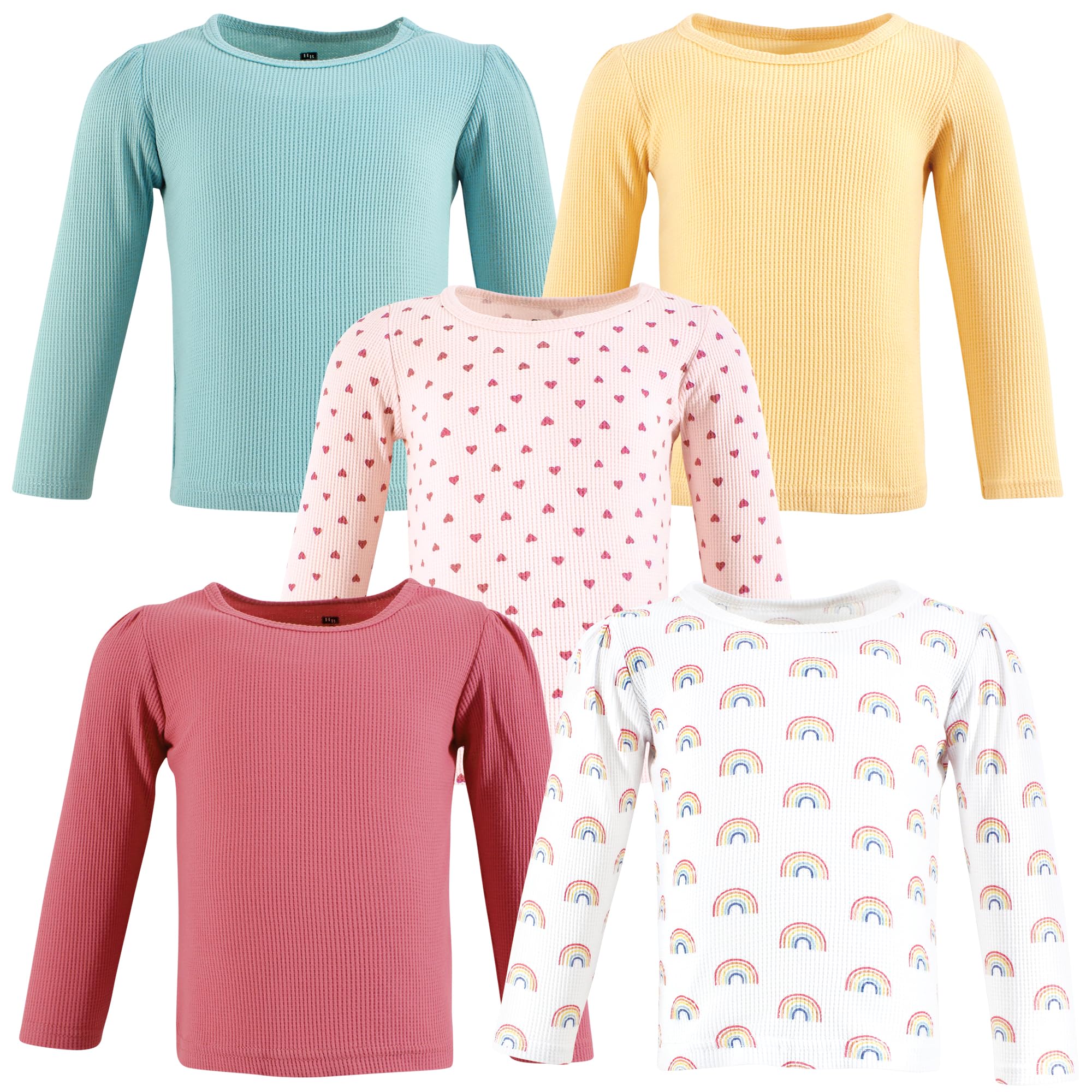 Hudson Baby Unisex Baby und Kleinkind Thermo-Langarm-T-Shirt, 5 Stück
