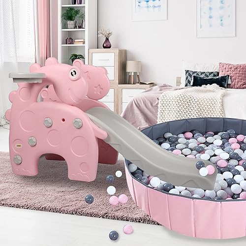 Miniatura 9 de Deslizador independiente 4 en 1 para niños pequeños escaladores para interiores y exteriores, centro de actividades para niños de 1 a 3 años, con