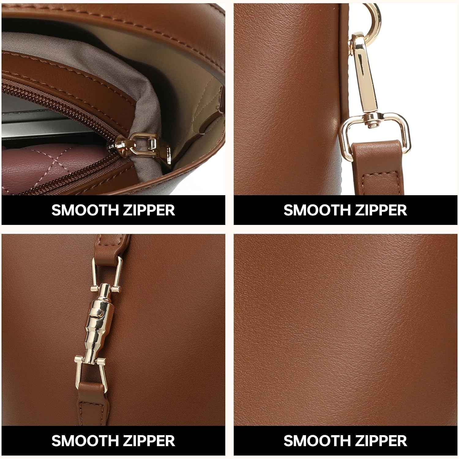GEMIU Leather Bucket Bag, Crossbody Bags for Women, Classic Simple Shoulder Purses Handbag with Adjustable Strap