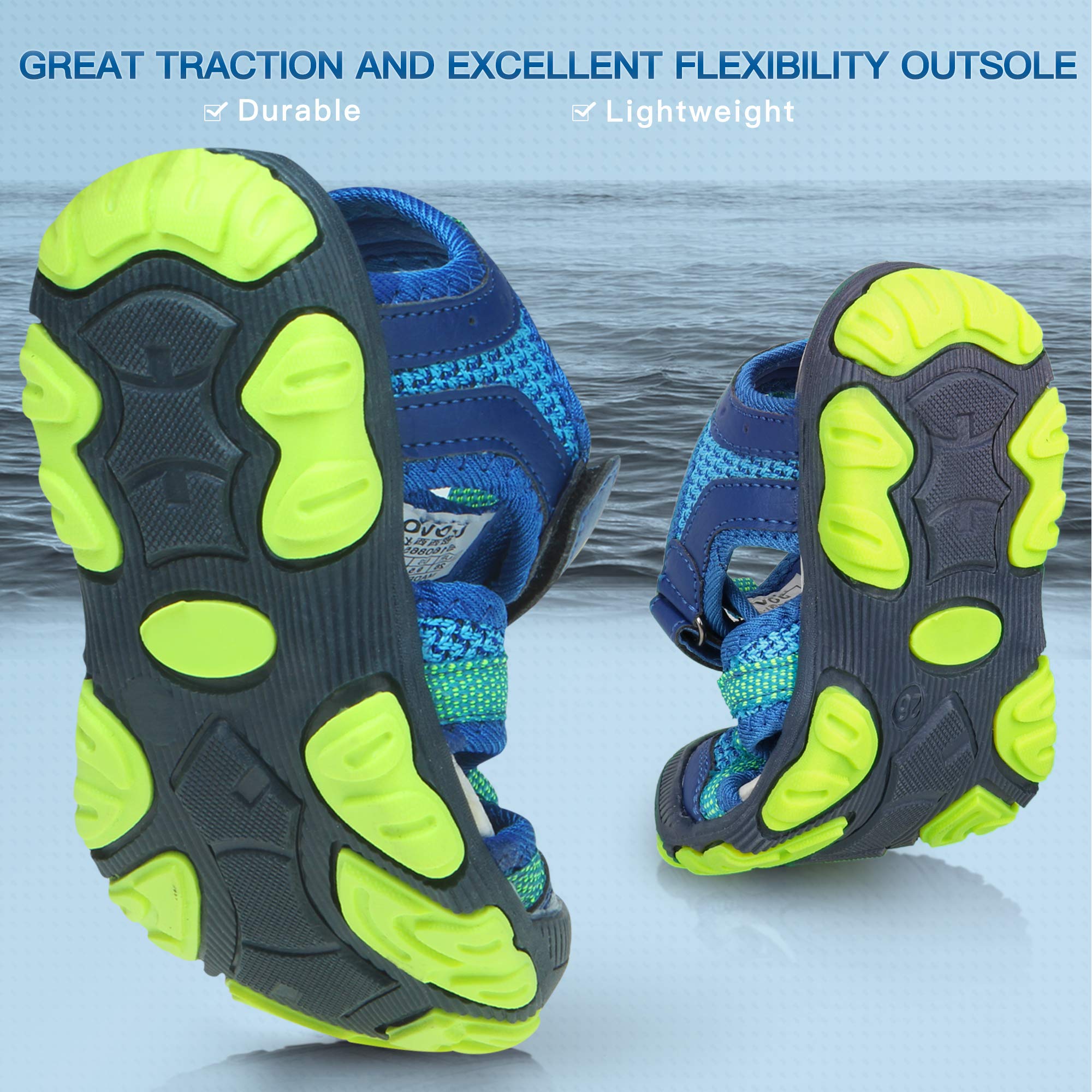 UOVO Sandały chłopięce do trekkingu, wędrówek, dla dzieci, buty letnie, outdoorowe, z zamkniętymi palcami, sportowe sandały 25-35