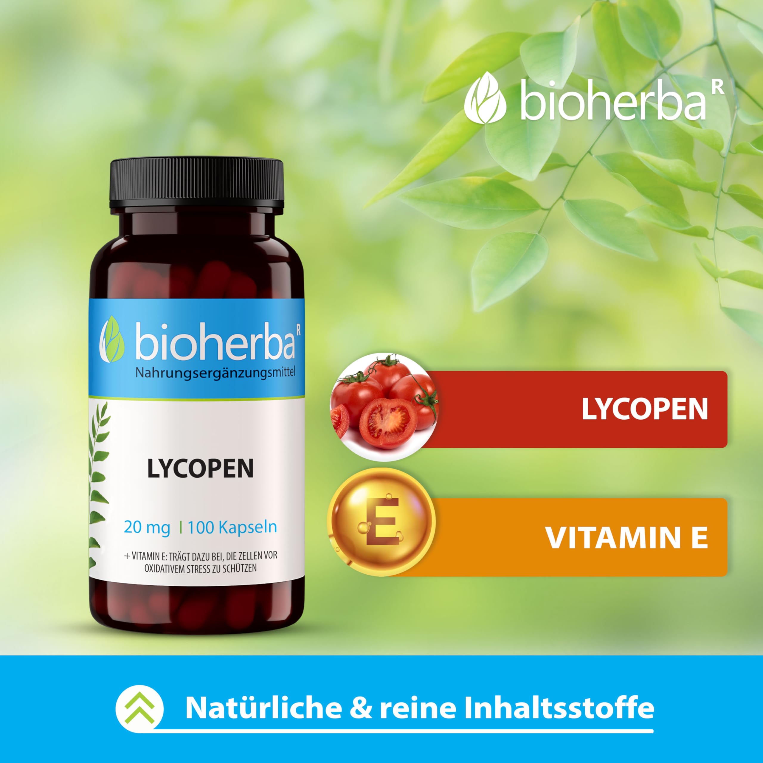 Lycopin Kapseln – 300 Stück mit 20 mg Lycopin und Vitamin E aus Tomatenextrakt von BIOHERBA PZN 19642793