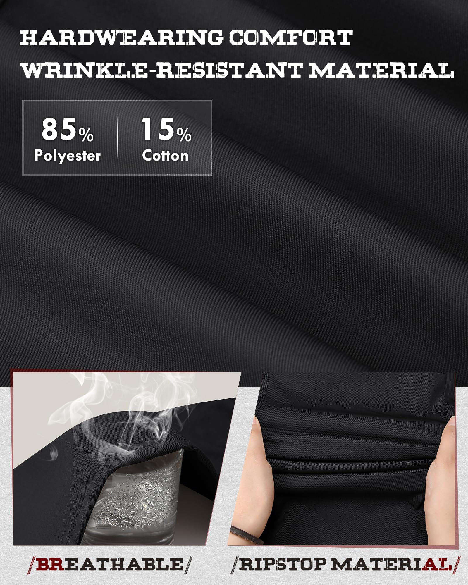 IGOLUMON Pantalones de trabajo hombre con 13 bolsillos, pantalón cargo ligero para hombre, pantalón táctico con cintura elástica, reforzado para jardinería, senderismo y viajes — view 7