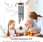Large Aluminium Wind Chimes 37 Inches to Create a Zen Atmosphere Suitable for Outdoor, Garden, Patio Decoration. Classic Wind Chimes with Wind Catcher Suitable as A Gift for Unisex(Silver Grey)
