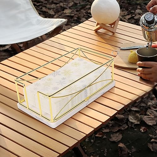 Miniatura 7 de Livabber Servilletero de metal para baño, toalla de mano de papel de baño, moderna bandeja para servilletas para encimera, mesa, cocina, comedor