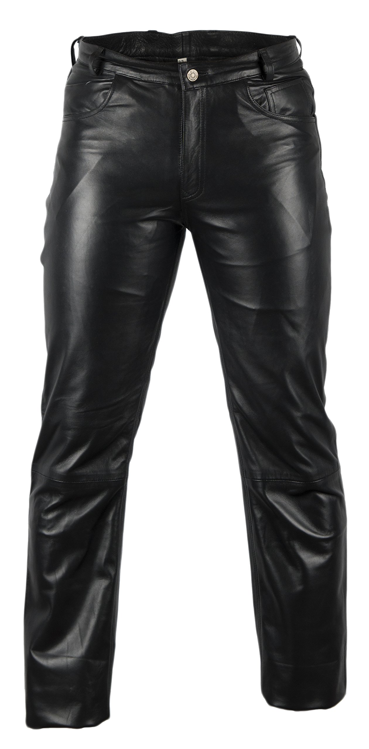 Trois Quart Homme En Cuir D'agneau Noir Col En Renard Naturel Véritable Amovible Fermeture Par Boutons Modele Richardy