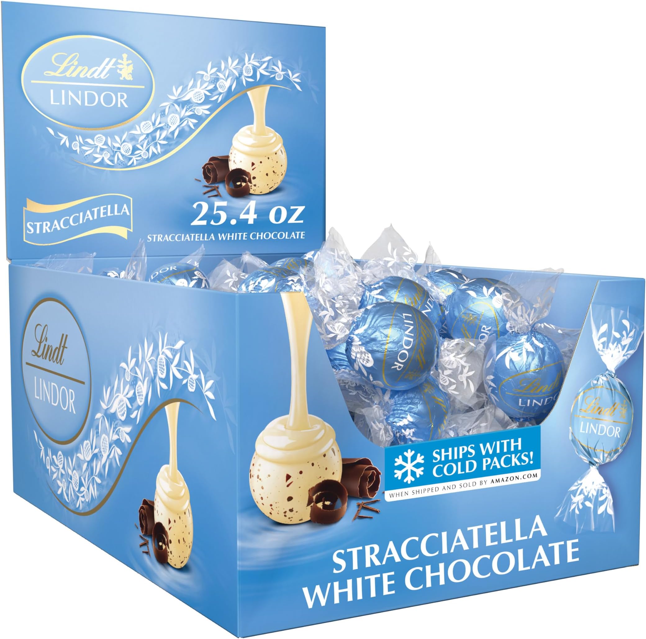 Amazon.com : Lindt LINDOR Stracciatella White Chocolate Truffles ...