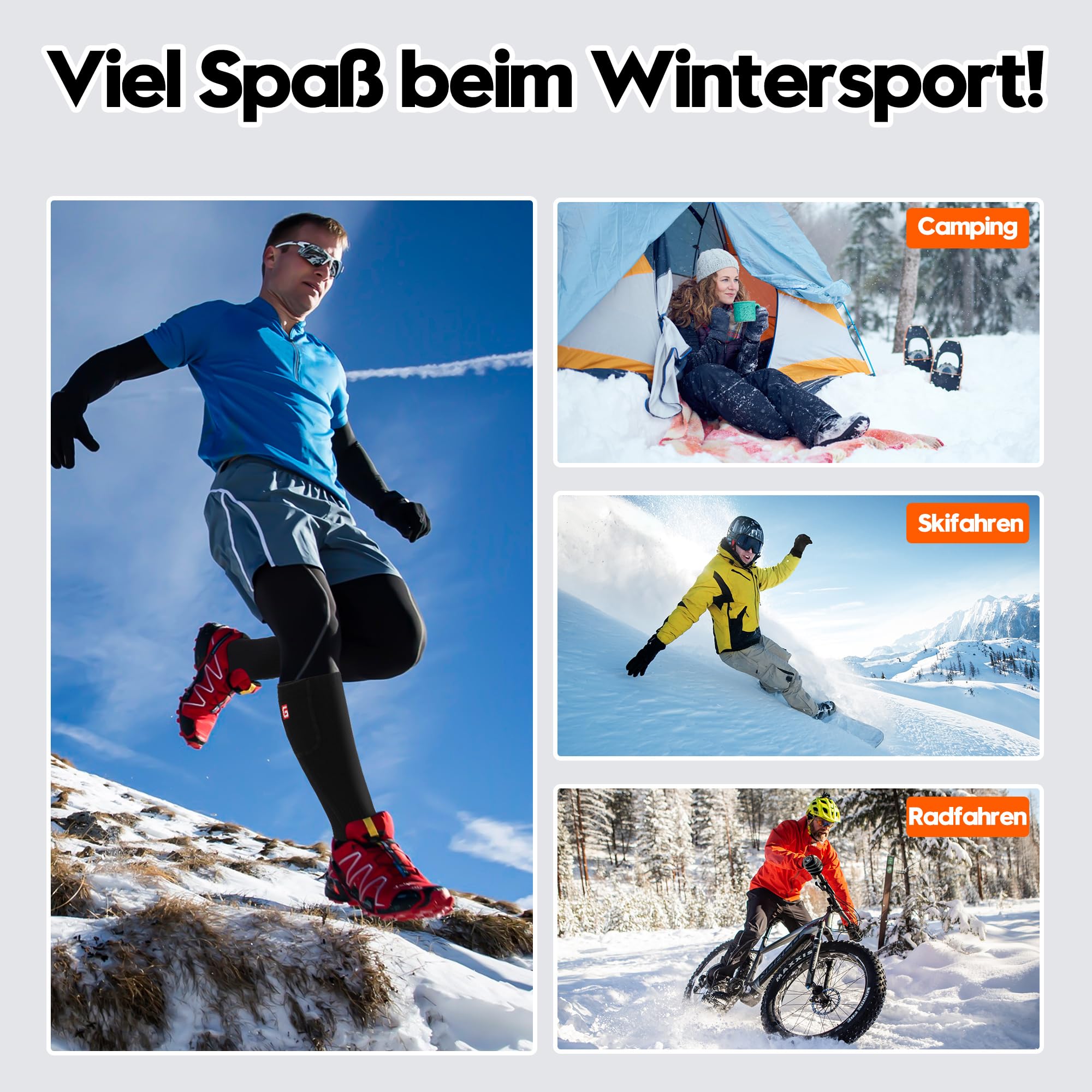Svpro Beheizbare Socken für Damen und Herren – Wiederaufladbare, Waschbare, Elektrisch beheizte Socken mit 10 Std Laufzeit, Thermofußwärmer für Winterjagd, Skifahren, Wandern, Camping, Radfahren