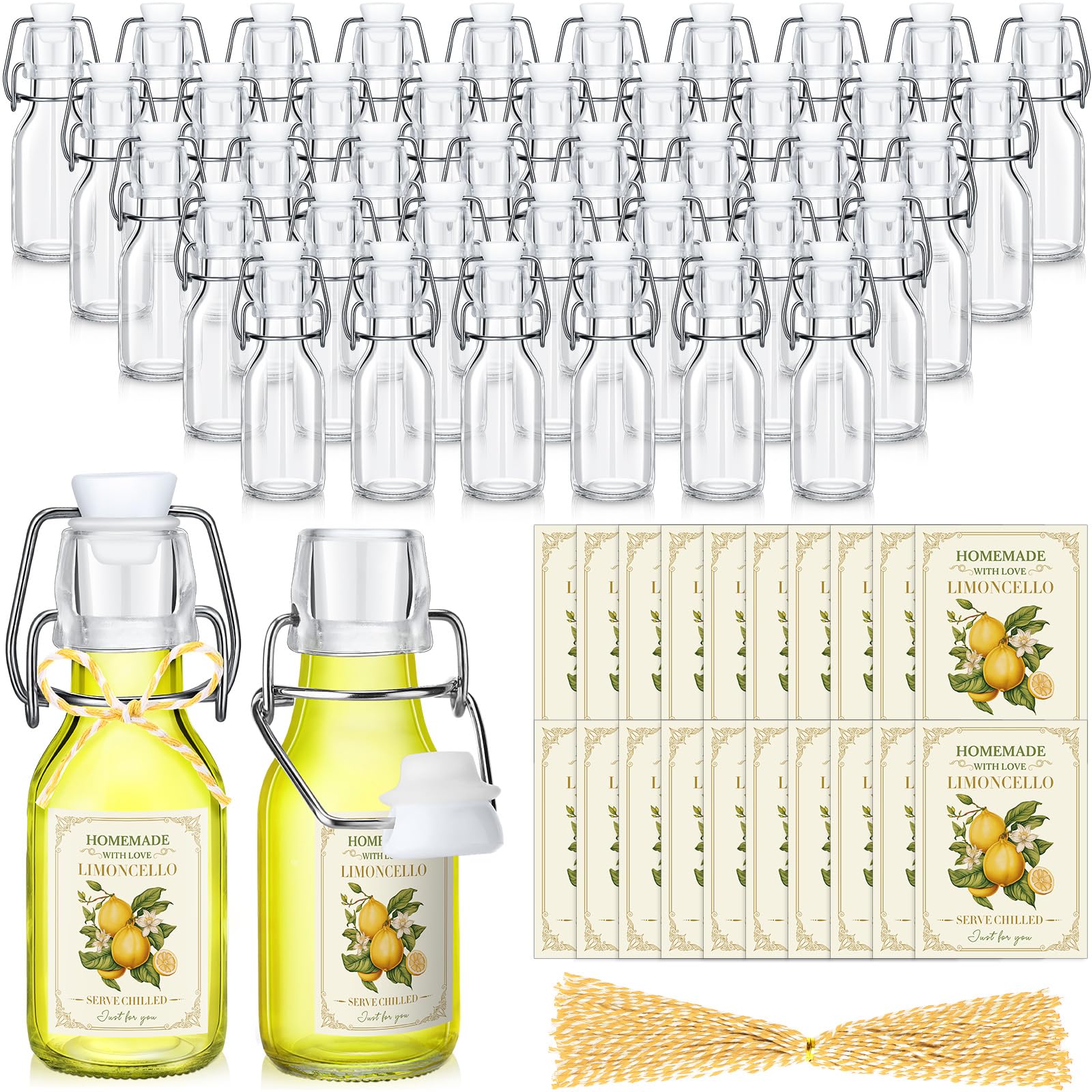 Amazon.com: Havawish 48 Sets 4 oz Limoncello Bottles Swing Top