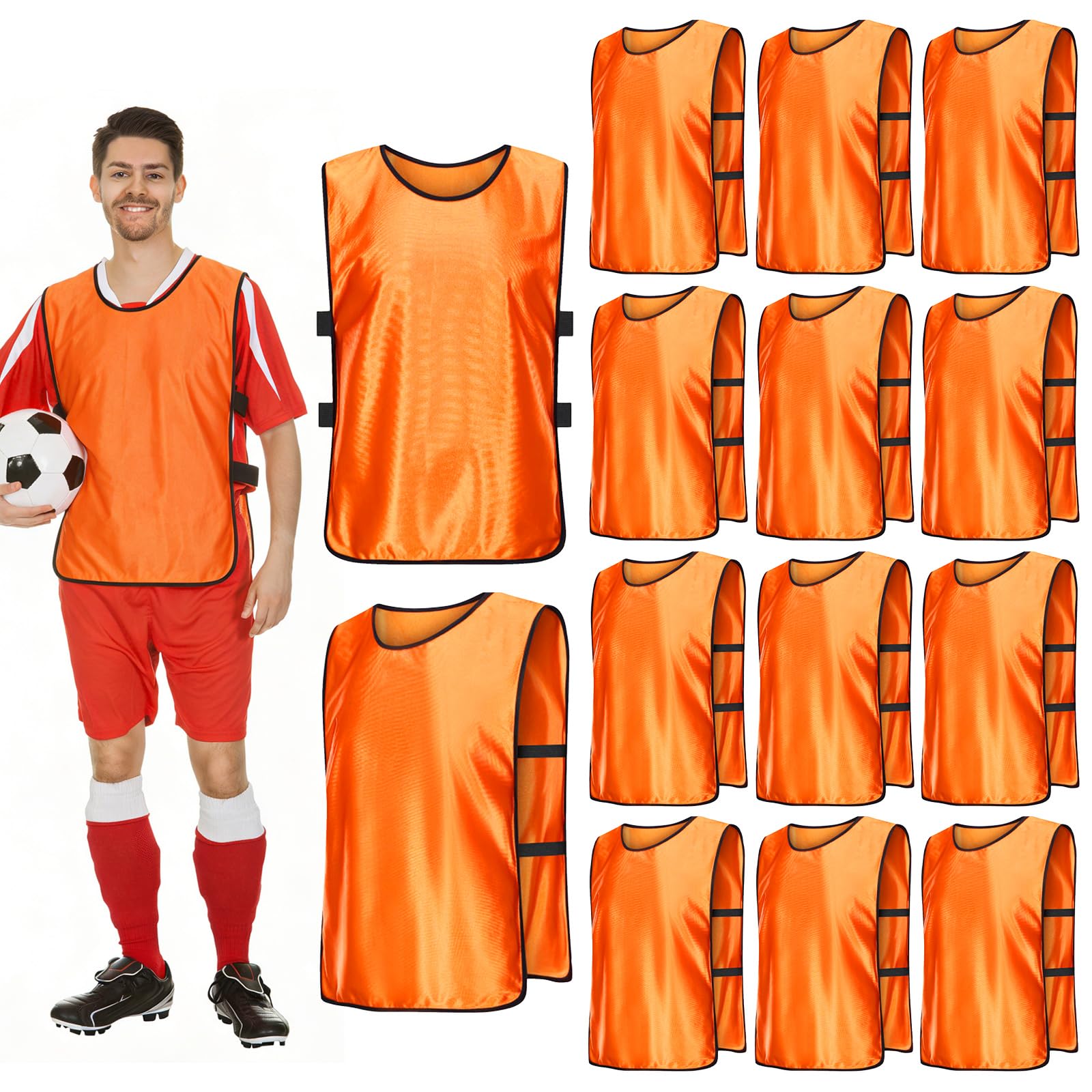 PORFOYO Set di 14 canotte da calcio per adulti, 70 x 47 cm, bavaglini sportivi per allenamento di squadra, unisex, per pallavolo