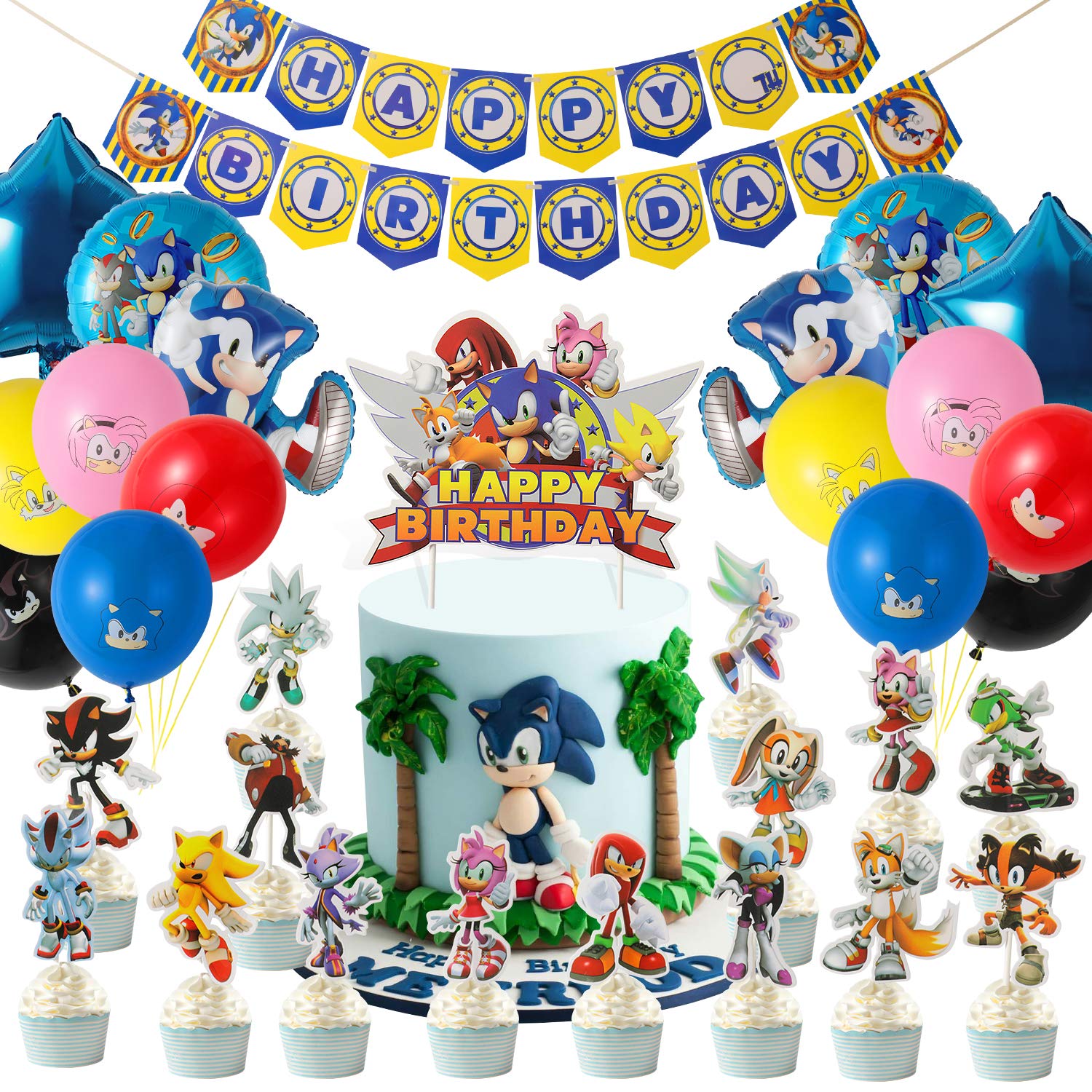 Buy ZEADERS 73PCS Sonic The Hedgehog Party SuppliesSonic Cake Topper