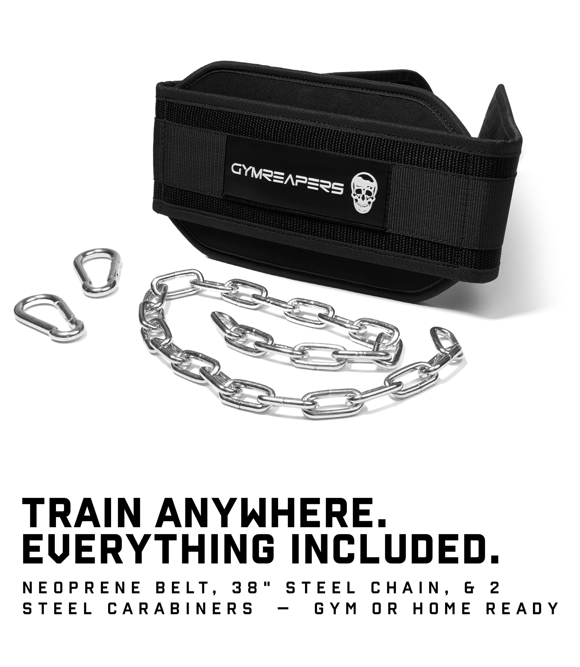 Gymreapers Ceinture de trempage avec chaîne pour l'haltérophilie, les tractions et les dips - Chaîne en acier robuste pour un entraînement de poids supplémentaire.