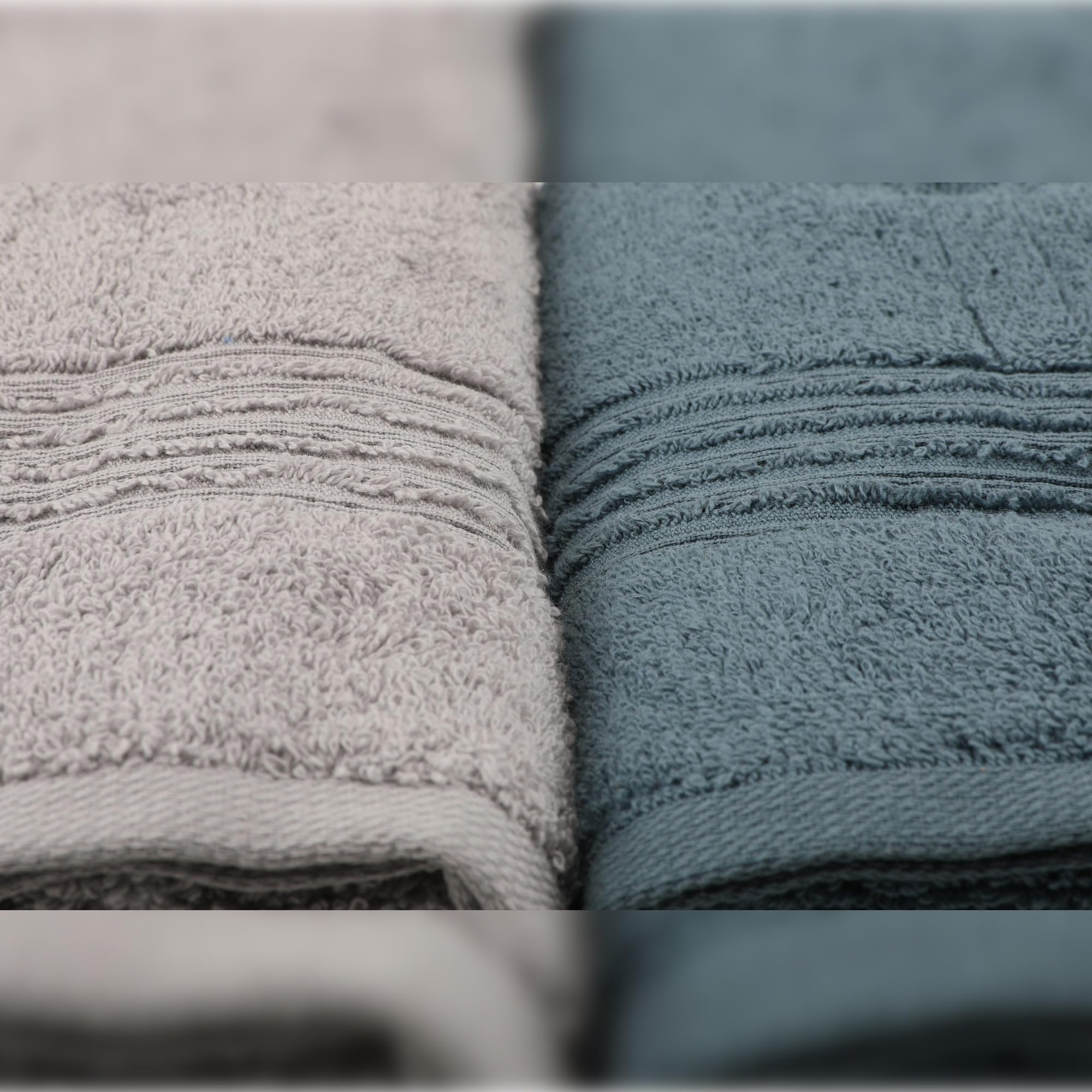 WELL HOME MOBILIARIO & DECORACIÓN Hand towel set (4 pieces) grey, dark blue, pink and blue, Grey Dark Blue Pink Blue, 50x90 - Image 4