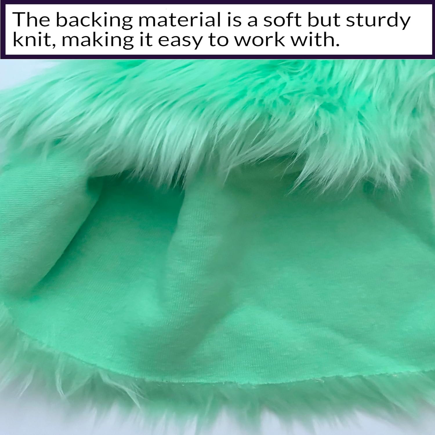 Bianna Pastel Mint Green Faux Fur Fabric, 60 inches Wide Options, American Seller, Luxury Shag Shaggy Material for Crafting, Sewing, Costumes, Fursuits, Home Decor (30x36 inches)
