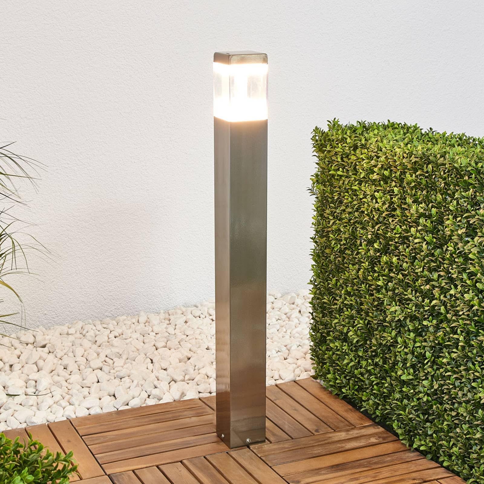 Lindby lampada da esterni (Moderno) colore Grigio, in Acciaio Inox lampadina inclusa Lampioncino paletto luminoso viale lampioncino
