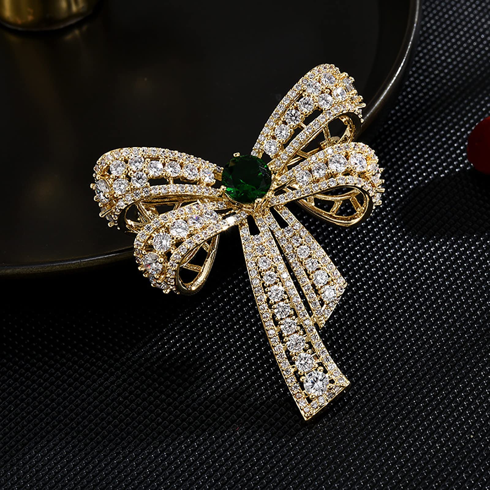 Einfache Schleife Brosche Zirkonia Corsage Kleidung Mantel Zubehör