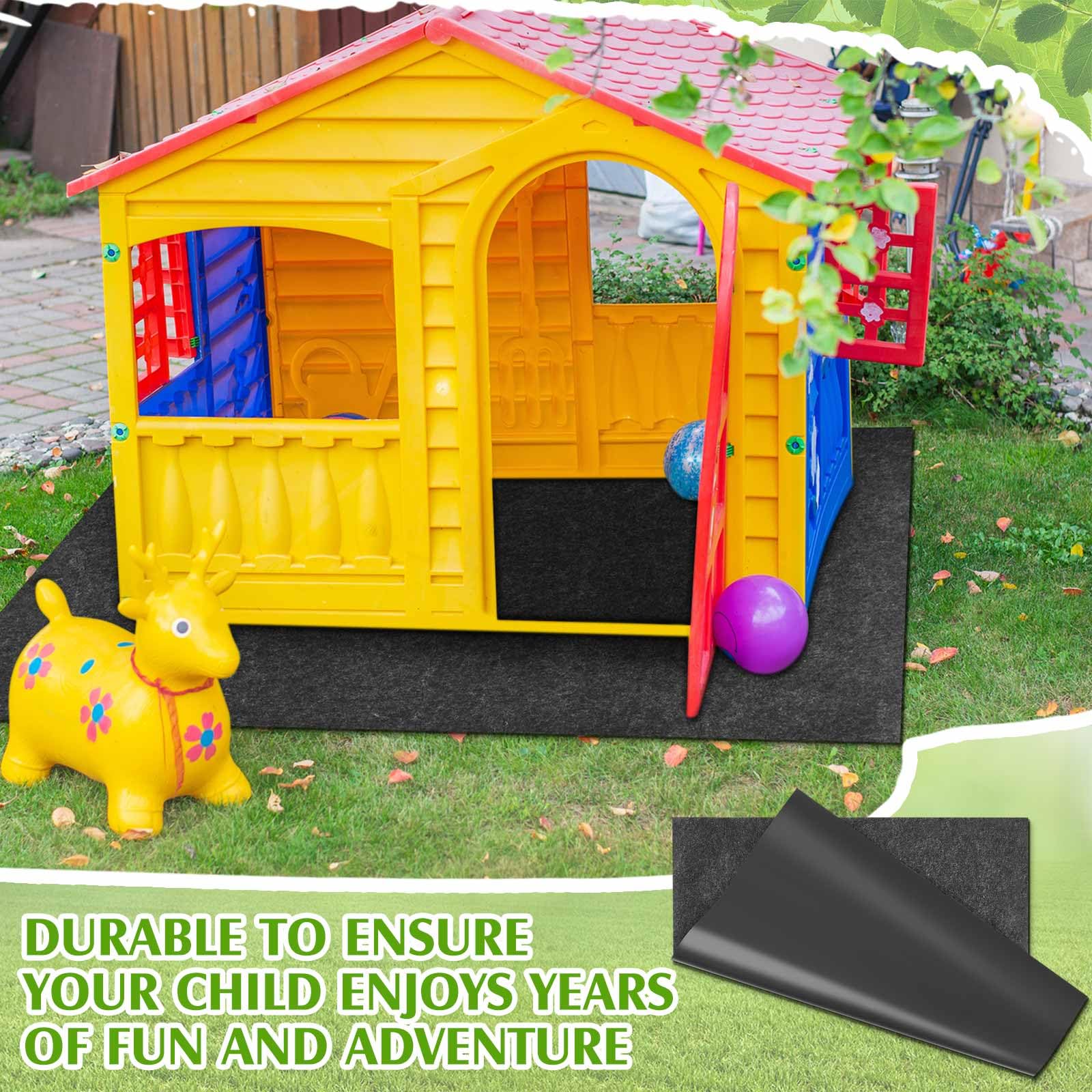 Alfombra de juegos al aire libre para niños pequeños, 55 x 53 pulgadas, antideslizante, lavable, alfombra de actividades para casa de juegos, accesorios para piso, hogar, suelo, niños 5